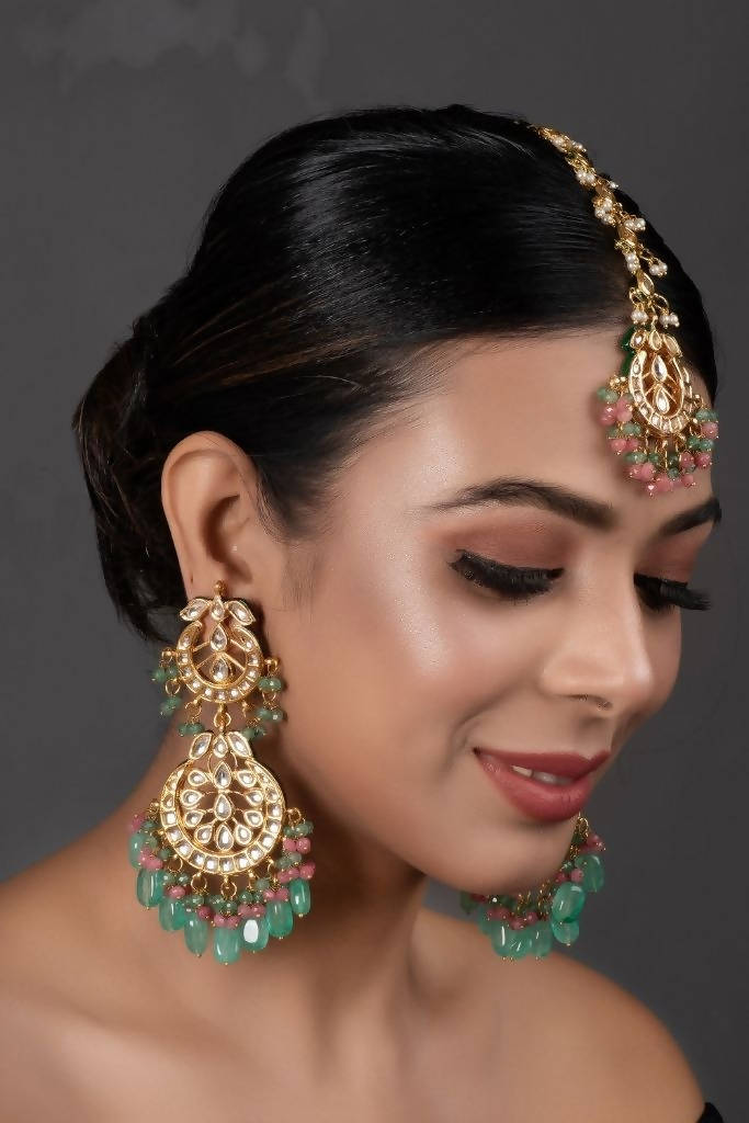 Flipkart.com - Buy TANLOOMS Peacock Design Earring With Maang Tikka Party  Wear and wedding Wear For Girls and Women.(White Color) Brass Jhumki Earring  Online at Best Prices in India